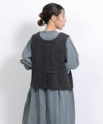 ヘリンボンウールシャギー　2wayベスト